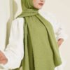 Twisted Pattern Cotton Ayrobin Scarf Green