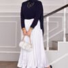 Satin Pleated Skirt White