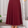 Scuba Krep Mevlana Modest Skirt Burgundy - Afbeelding 2