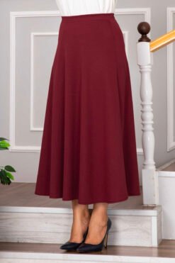 Alternative view of Scuba Krep Mevlana Modest Skirt Burgundy
