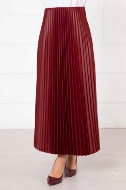 Alternative view of Sena Pleated Skirt Burgundy