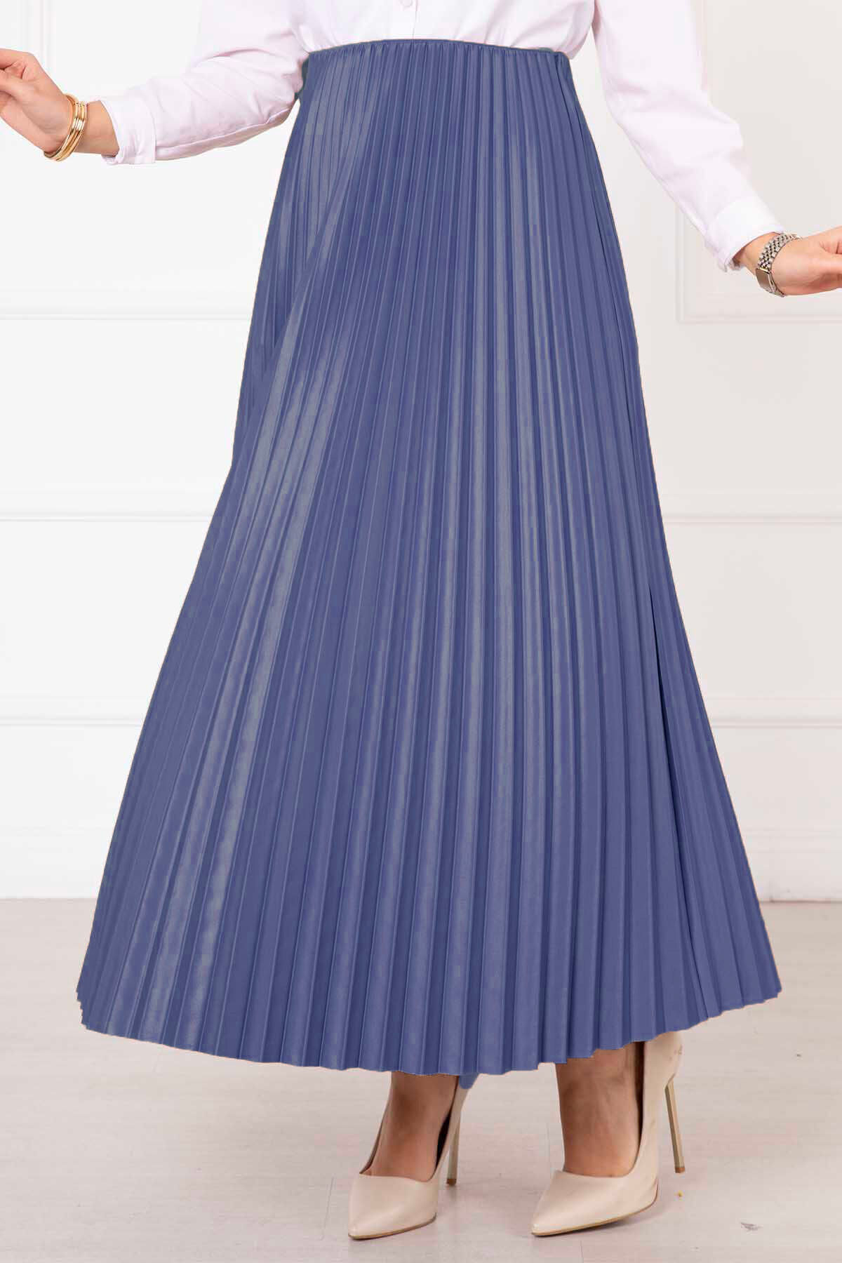 Sena Pleated Skirt Indigo - Afbeelding 4
