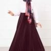 Sena Pleated Skirt Burgundy
