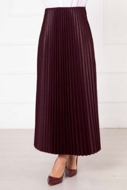 Alternative view of Sena Pleated Skirt Burgundy
