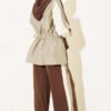 Striped Detail Sports Two-Piece Set Brown - immagine 3