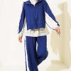 Striped Detail Sports Two-Piece Set Navy Blue