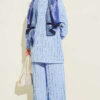 Striped Ruffled Tunic Set Baby Blue - Image 3