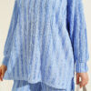 Striped Ruffled Tunic Set Baby Blue - Image 4