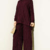 Striped Ruffled Tunic Set Plum - Imagen 2