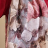 Floral Bamboo Crinkle Scarf with Stripe Details Brown - Image 4