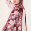 Floral Bamboo Crinkle Scarf with Stripe Details Latte - immagine 2