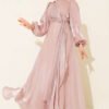 Chiffon Side-Tied Evening Dress Rose Dust