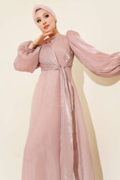 Alternative view of Chiffon Side-Tied Evening Dress Rose Dust