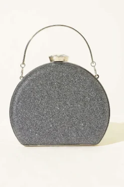 Alternative view of Metallic Half-Moon Design Women's Evening Clutch Bag Charcoal