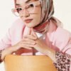 Soft Floral Patterned Scarf Beige