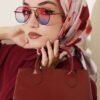 Soft Floral Patterned Scarf Burgundy