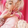 Soft Floral Patterned Scarf Fuchsia