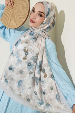 Alternative view of Soft Flora Bamboo Crinkle Shawl Grey