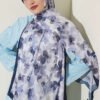 Soft Flora Bamboo Crinkle Shawl Navy Blue
