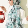Soft Flora Bamboo Crinkle Shawl Mint