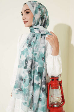 Alternative view of Soft Flora Bamboo Crinkle Shawl Mint