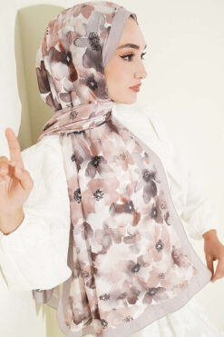 Alternative view of Soft Flora Bamboo Crinkle Shawl Mink