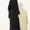 Stone-Embellished Chiffon Dress with Shawl Black - Image 3