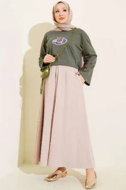 Alternative view of Turkish Coffee Printed Tunic Khaki