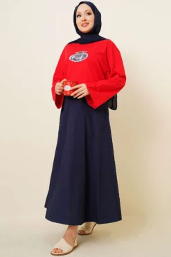 Alternative view of Turkish Coffee Printed Tunic Red