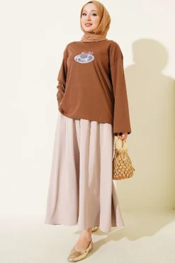 Alternative view of Turkish Coffee Printed Tunic Brown