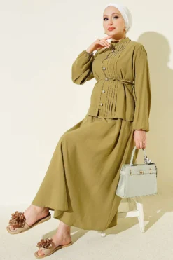Alternative view of Buttoned Ribbed Modal Skirt Set Hazel