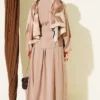 ⁦Buttoned Ribbed Modal Skirt Set Beige⁩ - الصورة ⁦3⁩