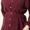 Buttoned Ribbed Modal Skirt Set Plum - immagine 4