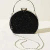 Embellished Oval Evening Clutch Black - Imagen 2