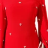 Stone Embellished Shoulder Cape Dress Red - Afbeelding 4