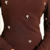 Stone Embellished Shoulder Cape Dress Brown - Imagen 4