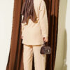 Stone Detail Faux Pocket Flap Two-Piece Set Beige – Bild 3