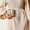 Floral Embellished Evening Dress Beige - Image 4