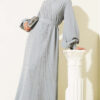Floral Embellished Evening Dress Grey - Afbeelding 2