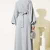 Floral Embellished Evening Dress Grey - Afbeelding 3