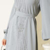Floral Embellished Evening Dress Grey - Afbeelding 4