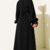 Floral Embellished Evening Dress Black - الصورة 3
