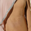 Tulle Cape Evening Dress Latte - الصورة 4
