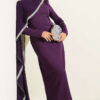 Tulle Cape Evening Dress Purple