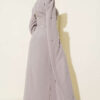 Stone Embellished Shoulder Cape Dress Mink – Image 3