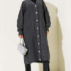 Stone-Embellished Buttoned Knit Cardigan Smoke – Bild 2