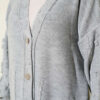 Stone-Embellished Buttoned Knit Cardigan Grey - Image 4