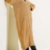 Stone-Embellished Buttoned Knit Cardigan Latte