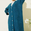 Stone-Embellished Buttoned Knit Cardigan Petrol - Imagen 2