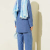 Stone Detail Faux Pocket Flap Two-Piece Set Indigo – Bild 3